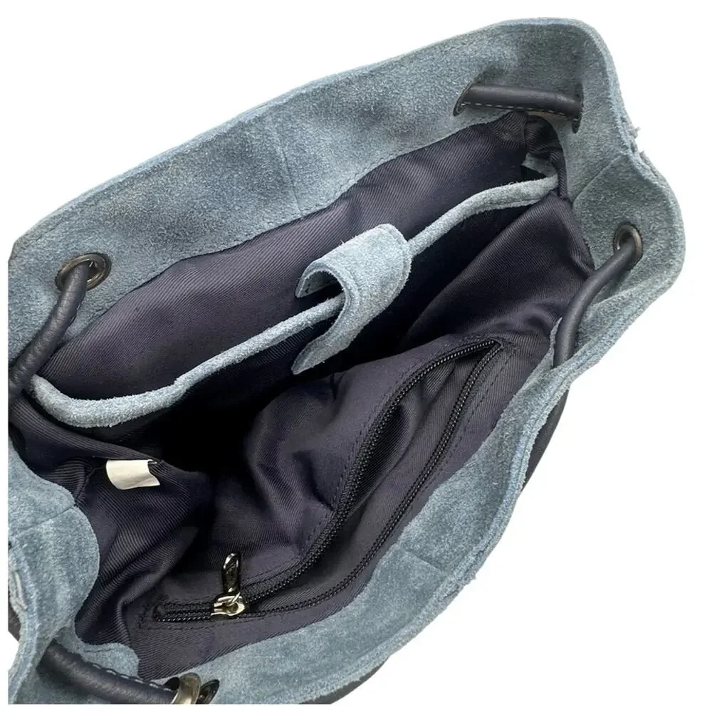 MILO - women's EMILY blue suede leather backpack / CANADA